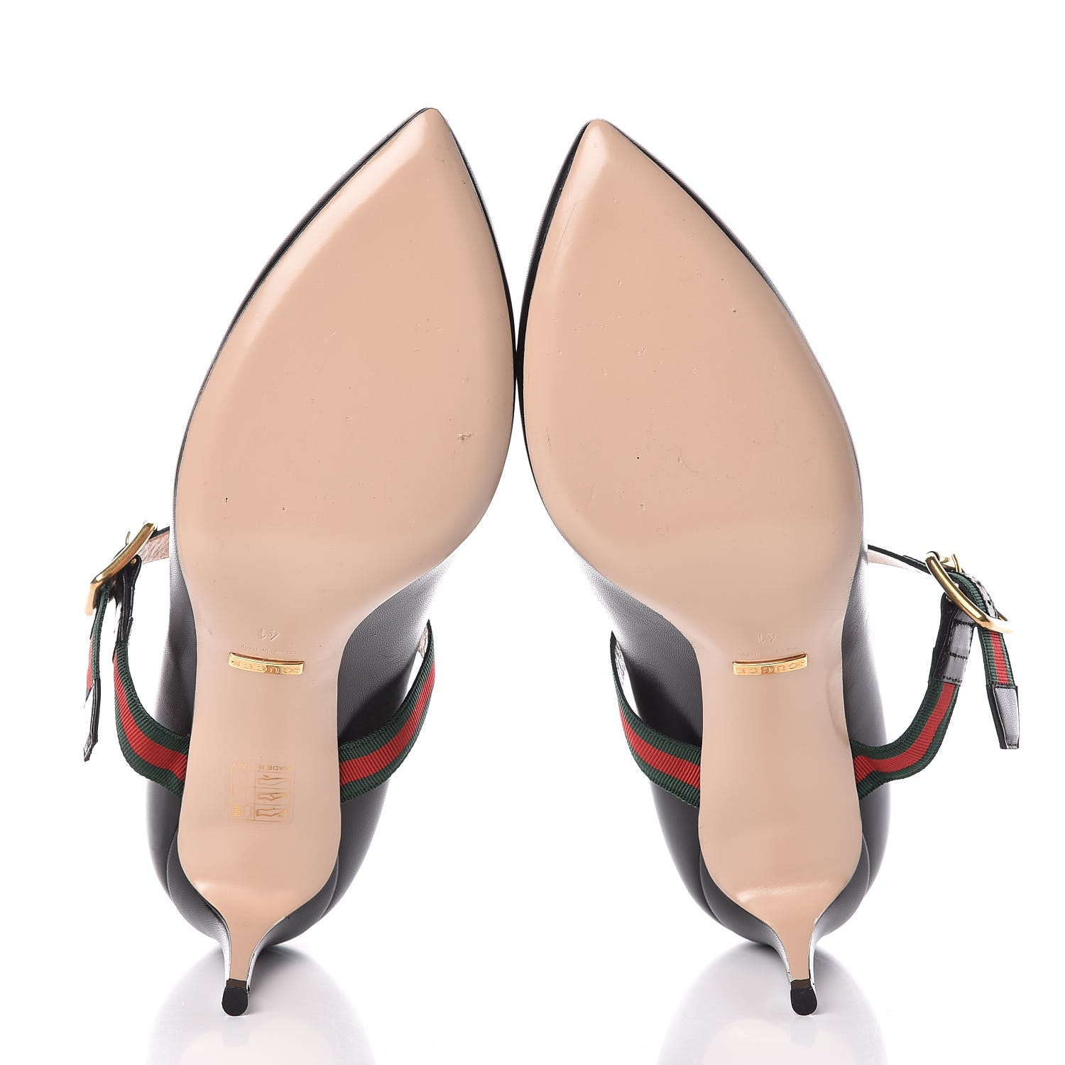 Gucci Calfskin Sylvie Mid Heel Pumps 41 Black 5 of 10