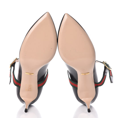 Gucci Calfskin Sylvie Mid Heel Pumps 41 Black 5 of 10
