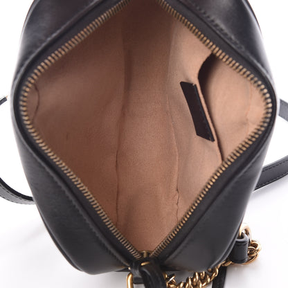 Gucci Calfskin Matelasse Mini GG Marmont Chain Shoulder Bag Black 5 of 10
