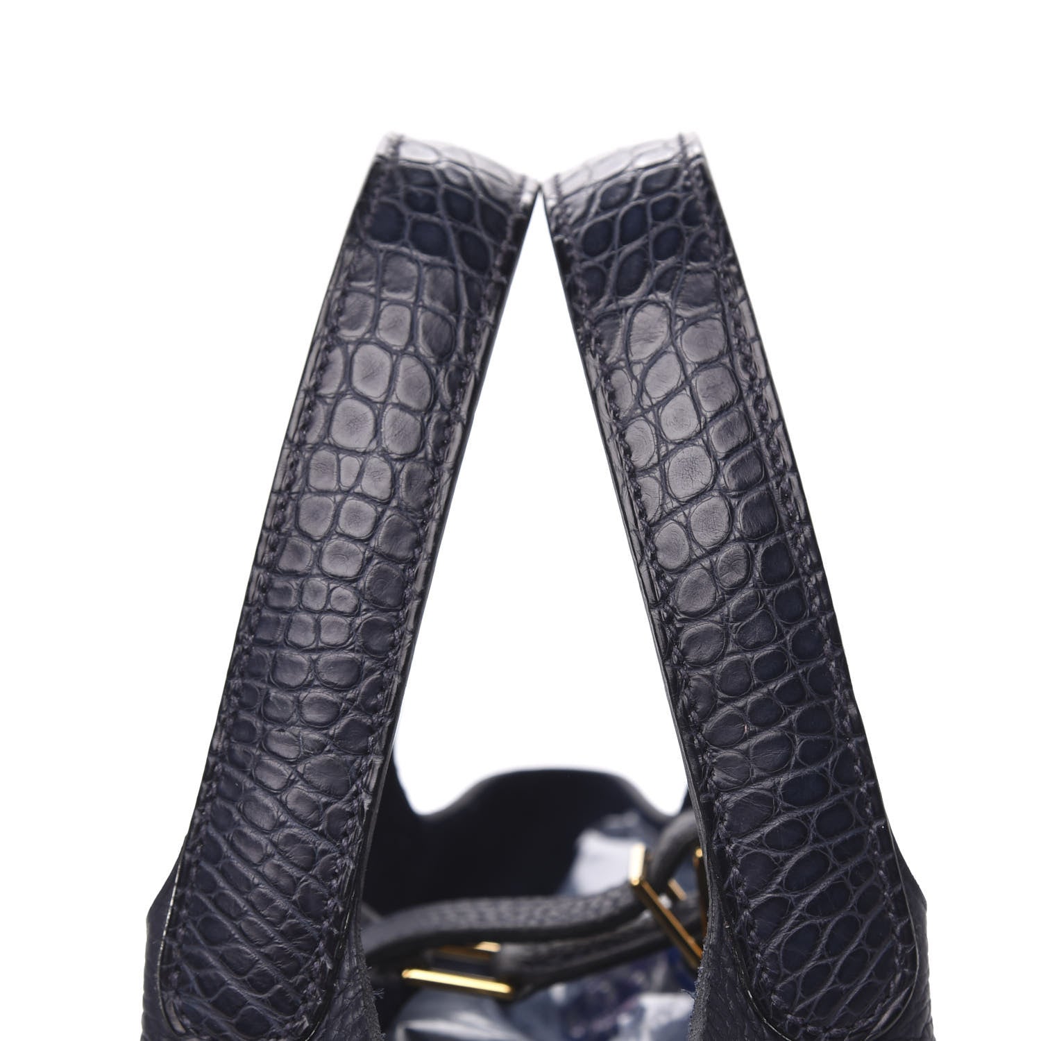 Hermes Taurillon Clemence Matte Alligator Picotin Lock Touch 18 PM Bleu Nuit 8 of 9