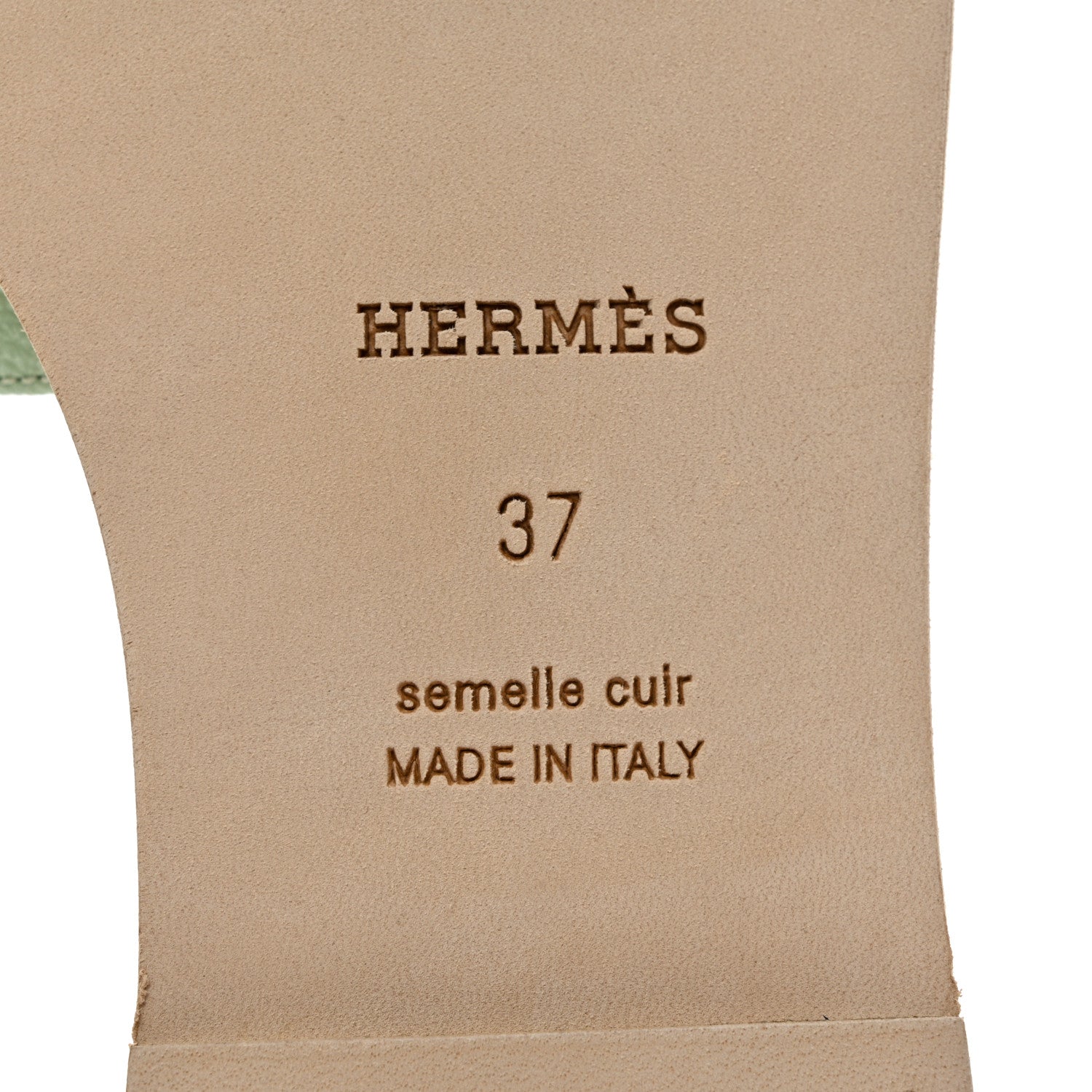 Hermes Epsom Oran Sandals 37 Vert Jade 8 of 9