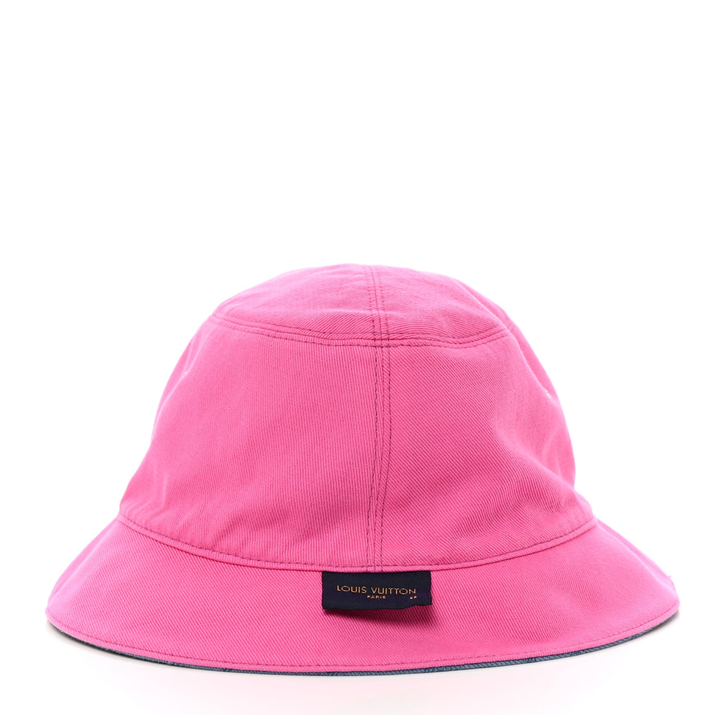 Monogram Denim Reversible Bucket Hat 58 Blue Pink