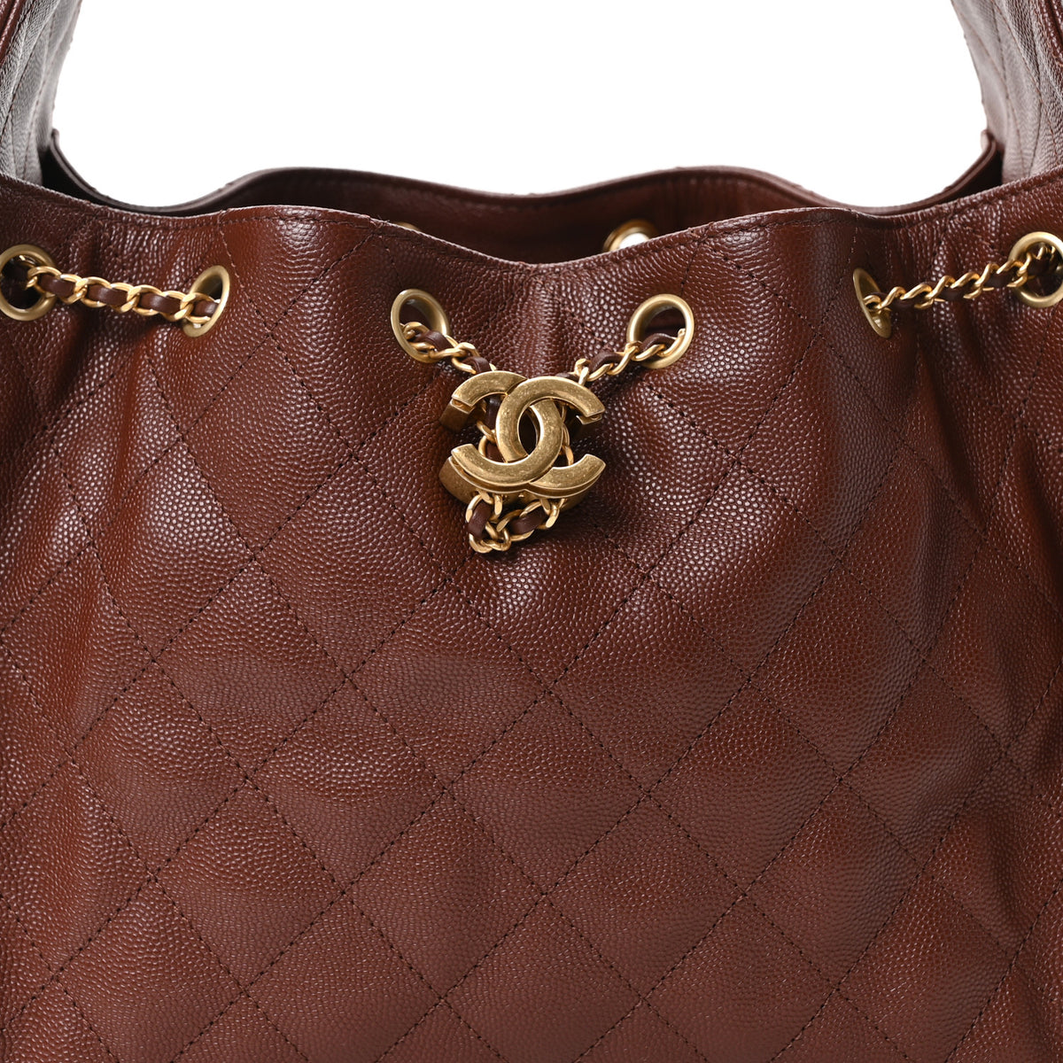 Chanel Caviar Quilted Small Chanel 25 Handbag Brown 8 of 11
