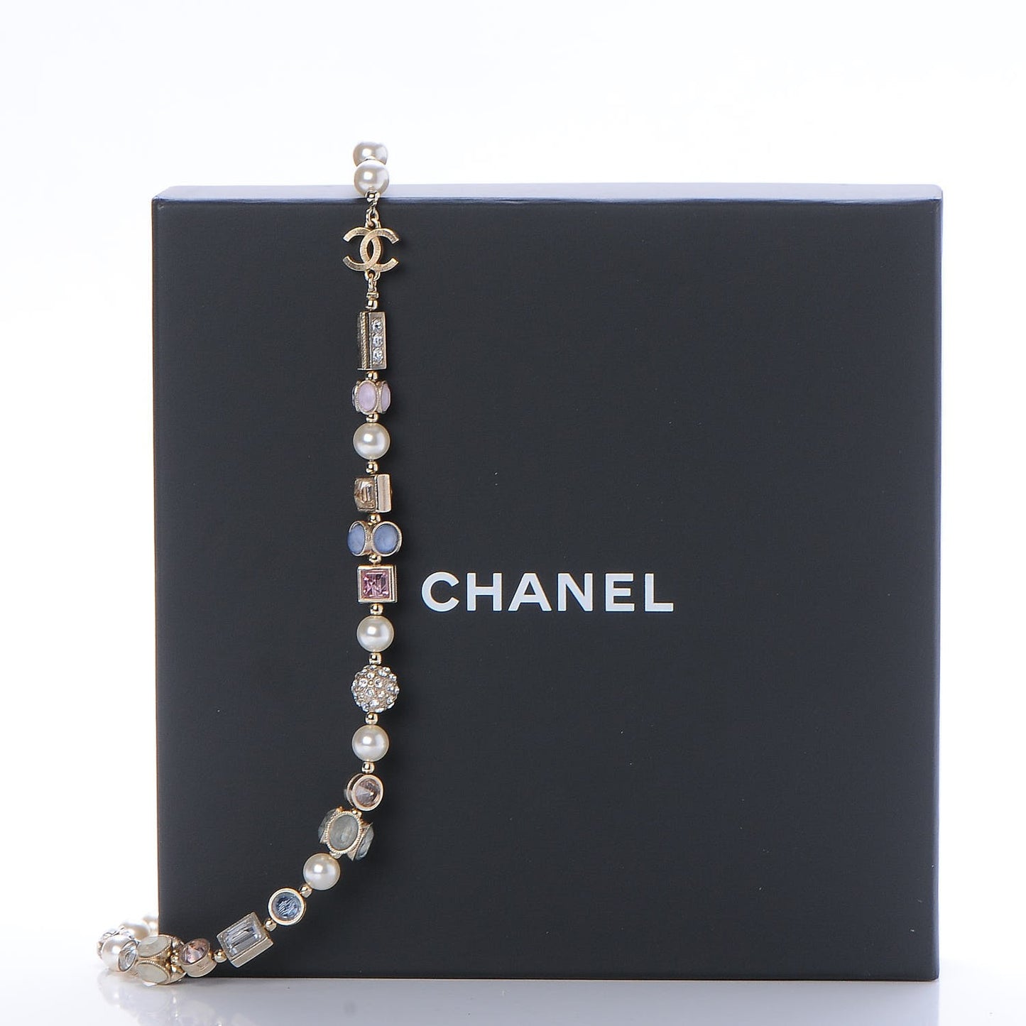 Pearl Crystal Short Necklace Gold Multicolor