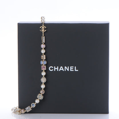 Chanel Pearl Crystal Short Necklace Gold Multicolor 7 of 7