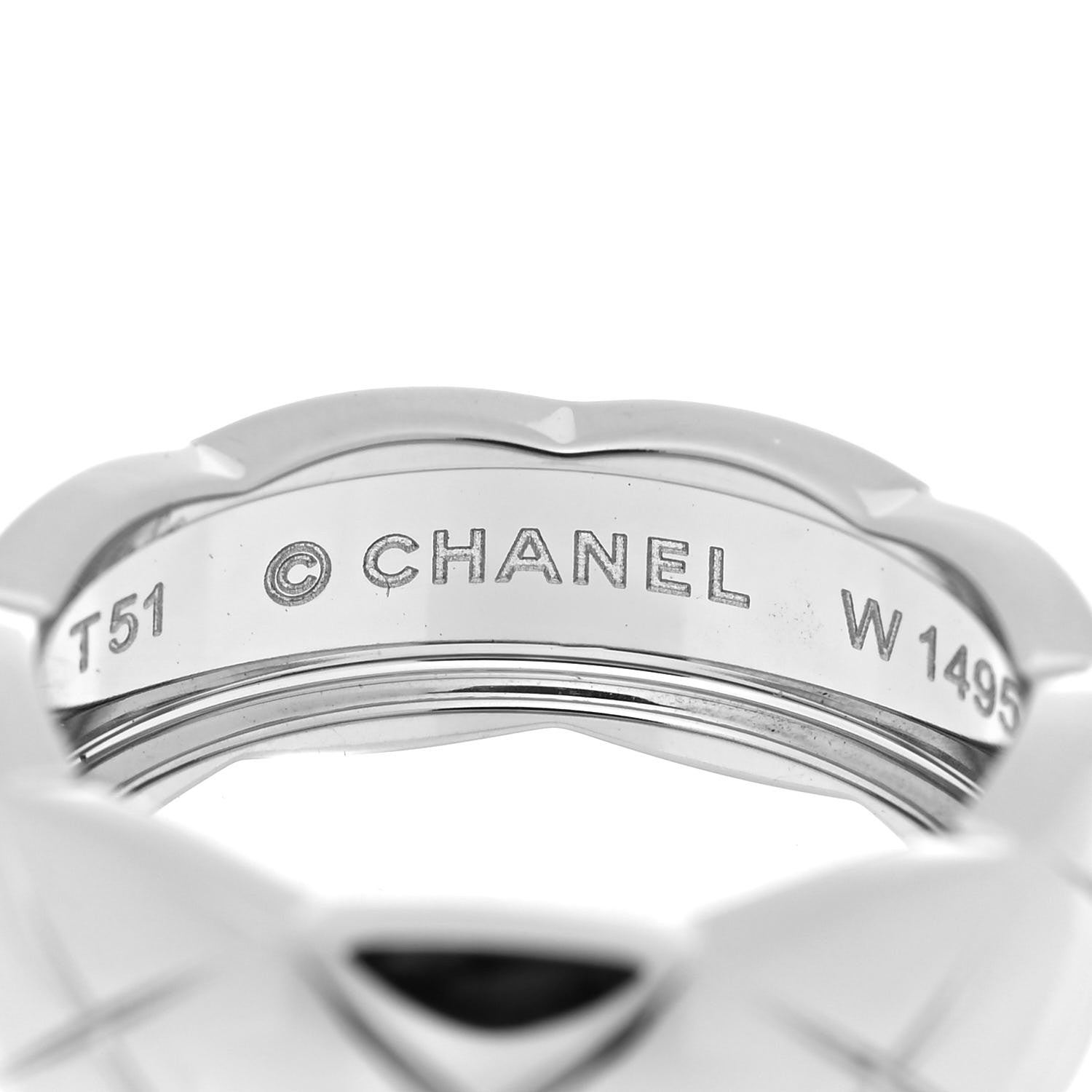 Chanel 18K White Gold Small Coco Crush Ring 51 5.75 4 of 5