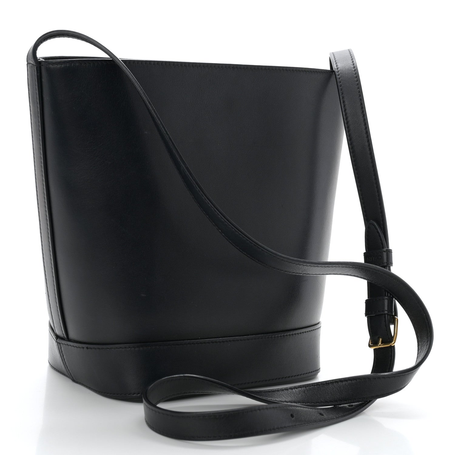 Celine Smooth Calfskin Small Cuir Triomphe Bucket Bag Black 3 of 11