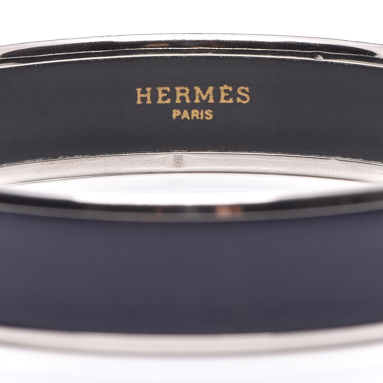 Hermes Enamel Printed Medium Caleche Bracelet 65 Bleu 3 of 5