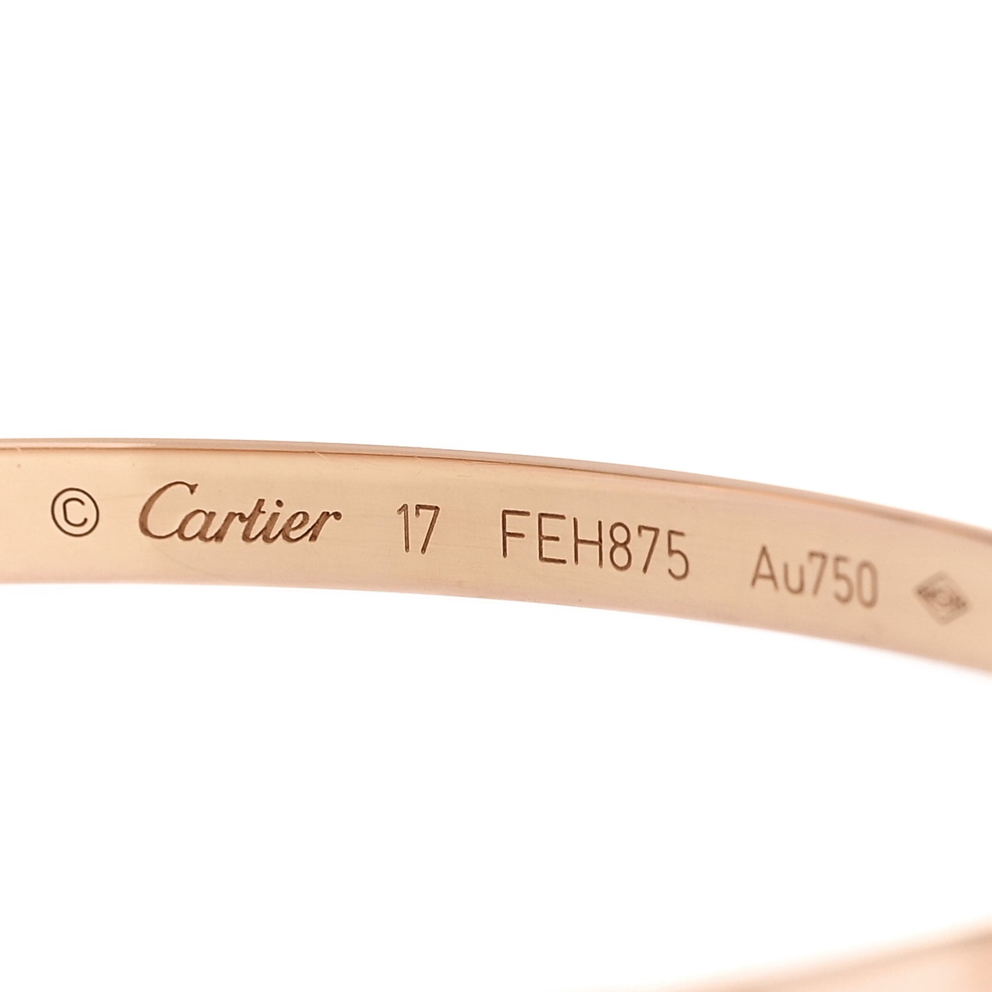 18K Pink Gold 10 Diamond Small LOVE Bracelet 17