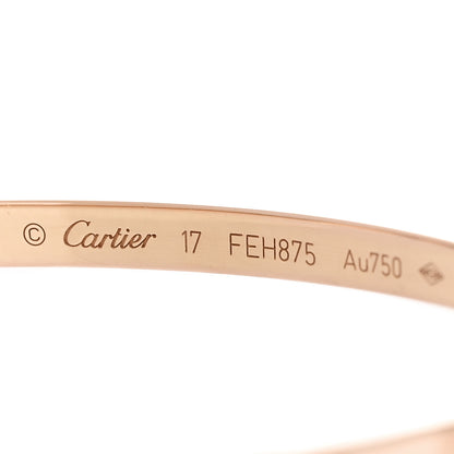 Cartier 18K Pink Gold 10 Diamond Small LOVE Bracelet 17 5 of 8