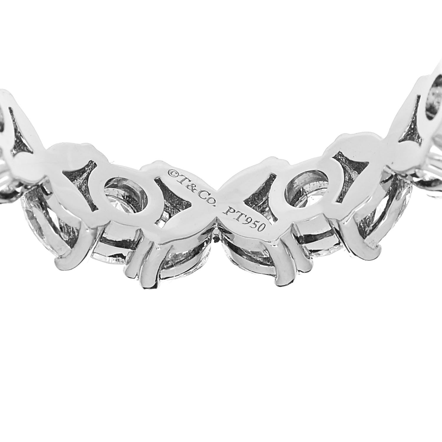 Tiffany Platinum Diamond Victoria Alternating Band Ring 51 5.75 4 of 5