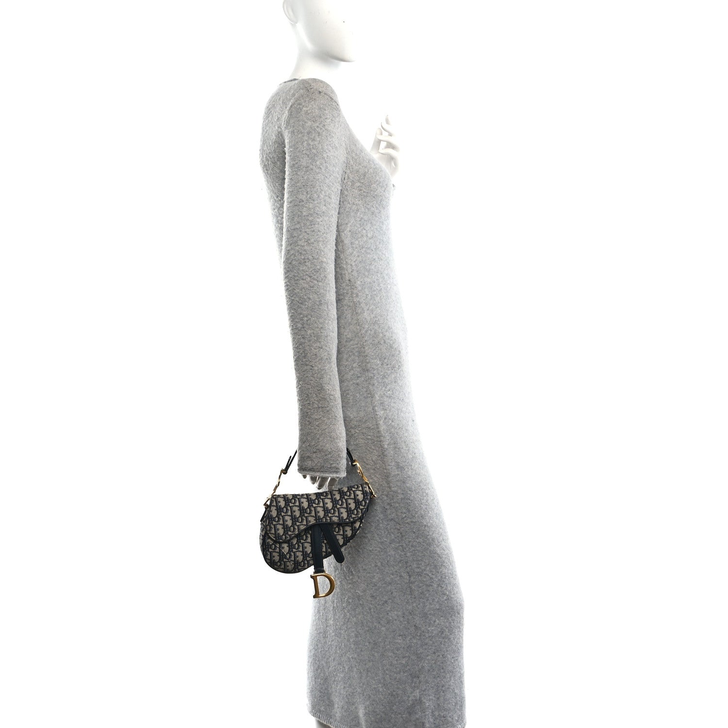 Christian Dior Oblique Mini Saddle Bag Blue 2 of 10