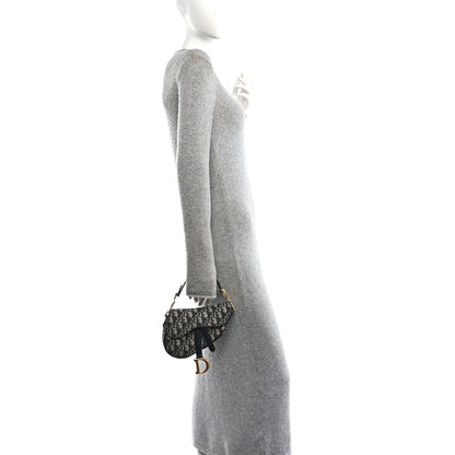 Christian Dior Oblique Mini Saddle Bag Blue 2 of 10