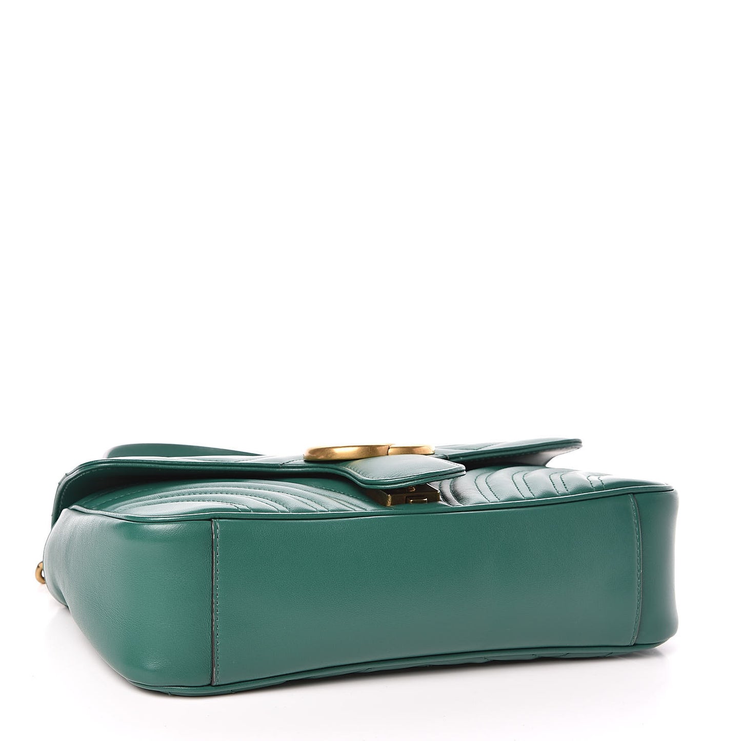 Calfskin Matelasse Small GG Marmont Shoulder Bag Emerald Green