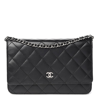 Chanel Lambskin Quilted Wallet On Chain WOC Black 1 of 10