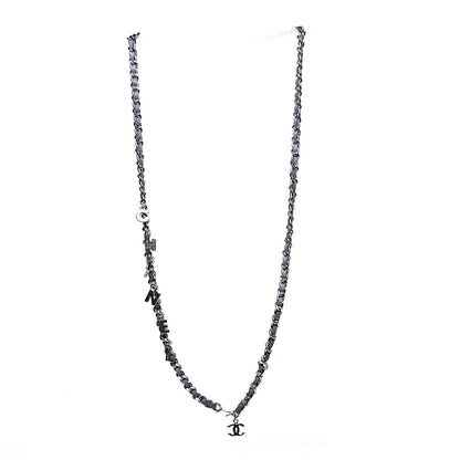 Chanel Lambskin Chain Logo Belt Silver Purple 2 of 11