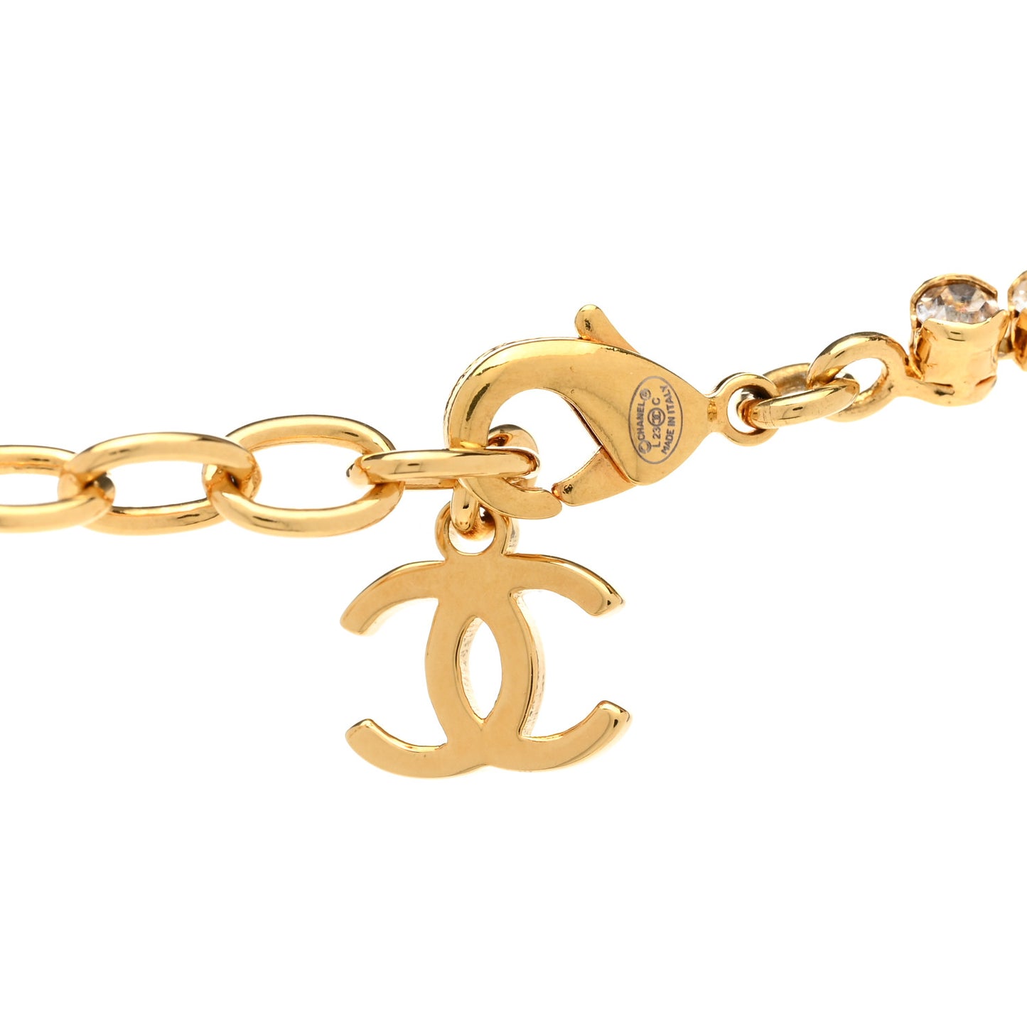 Metal Crystal CC Marquise Choker Gold