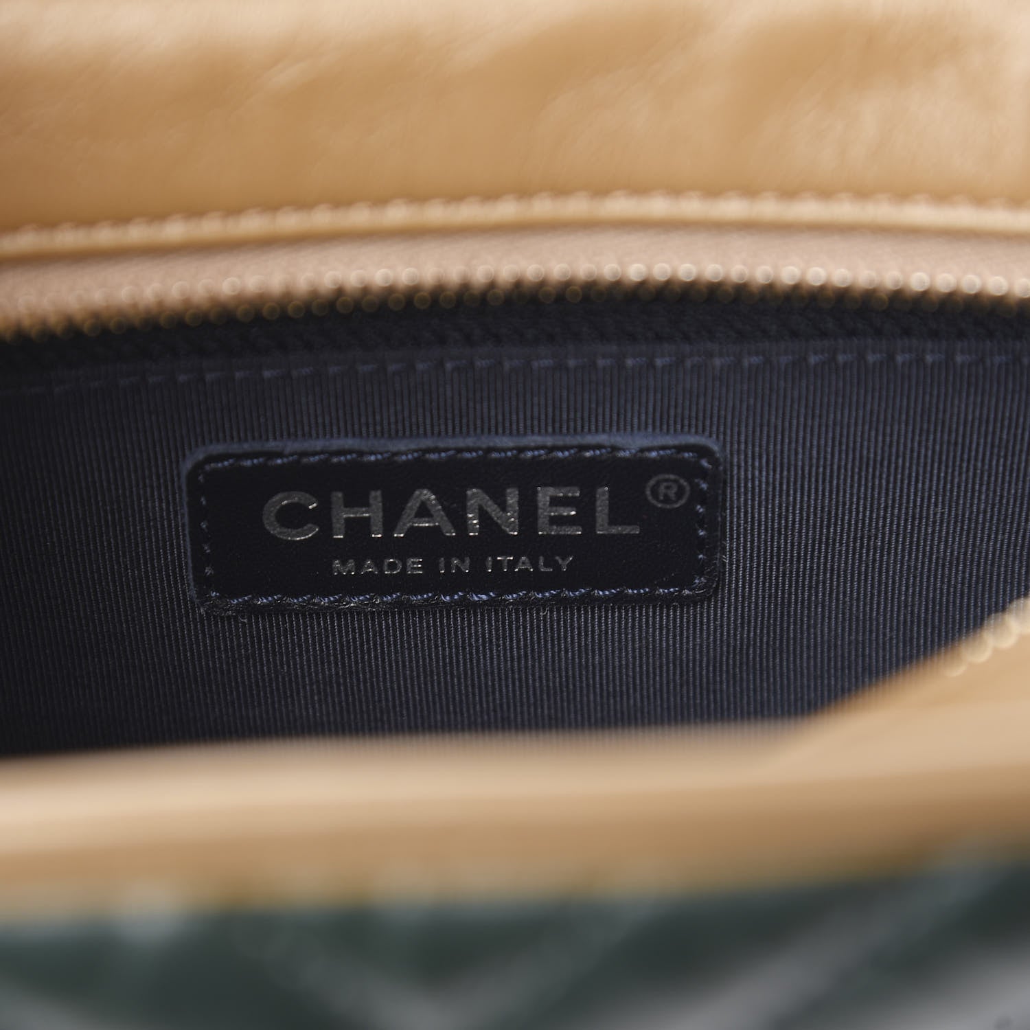Chanel Calfskin Chevron Quilted Small Gabrielle Hobo Light Brown Blue 5 of 8