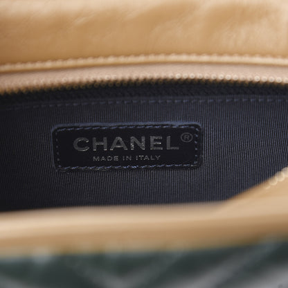Chanel Calfskin Chevron Quilted Small Gabrielle Hobo Light Brown Blue 5 of 8