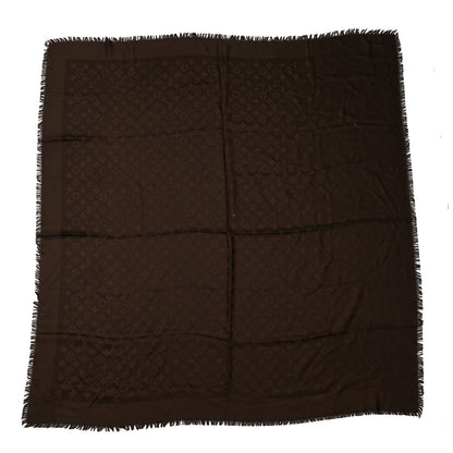 Louis Vuitton Silk Wool Monogram Shawl Brown 1 of 4