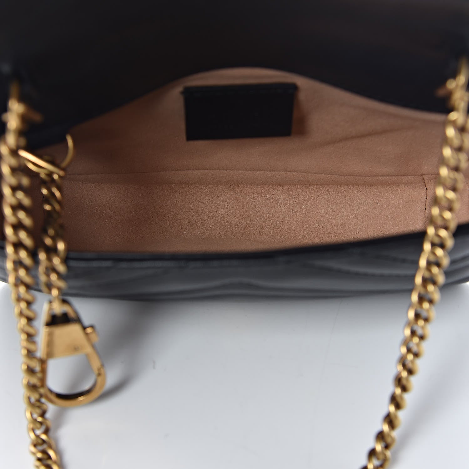 Gucci Calfskin Matelasse Super Mini GG Marmont Shoulder Bag Black 7 of 13