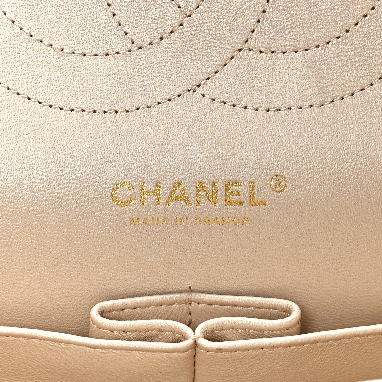 Metallic Lambskin Quilted Jumbo Double Flap Gold