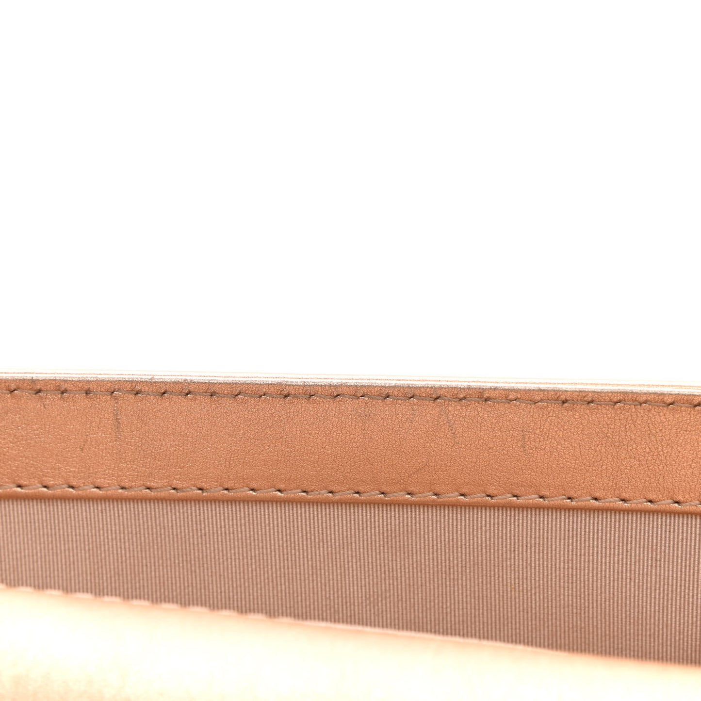 Metallic Calfskin Perforated Small Boy Flap Gold