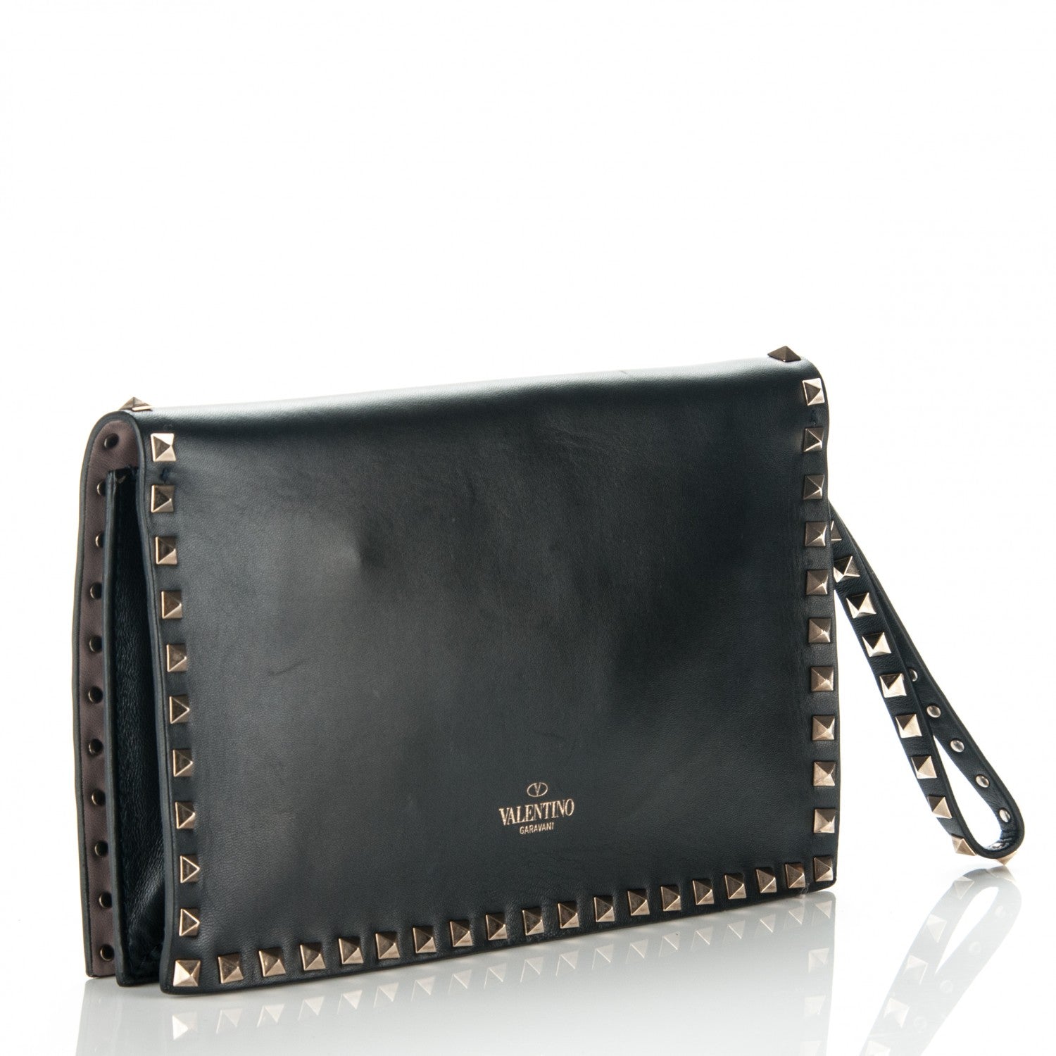 Valentino Garavani Nappa Rockstud Wristlet Clutch Black 3 of 6