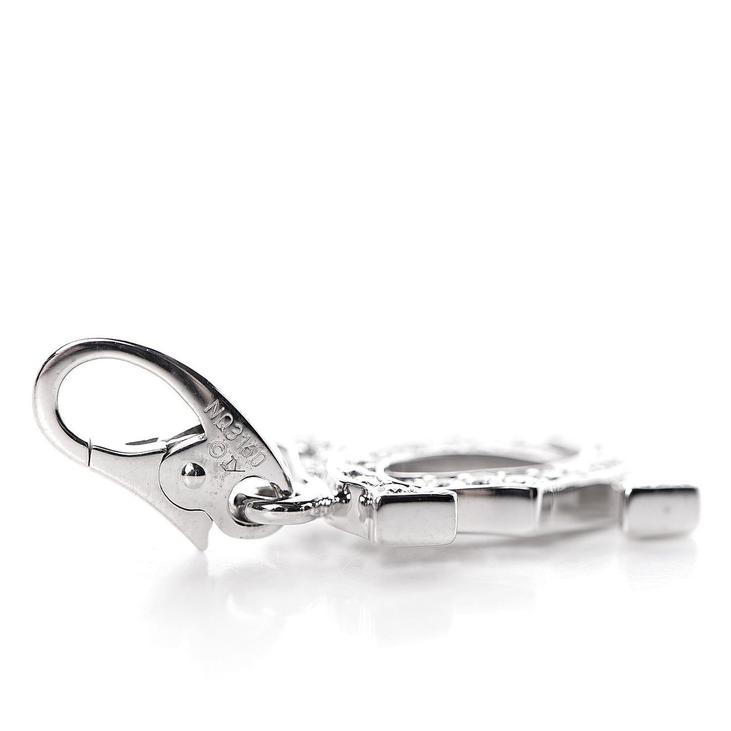 18K White Gold Diamond Logo Charm