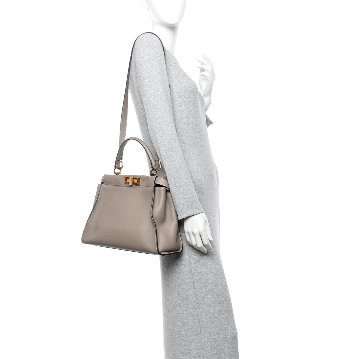 Vitello Seta Plexiglass Tortoise Medium Peekaboo Iconic Satchel Tortora