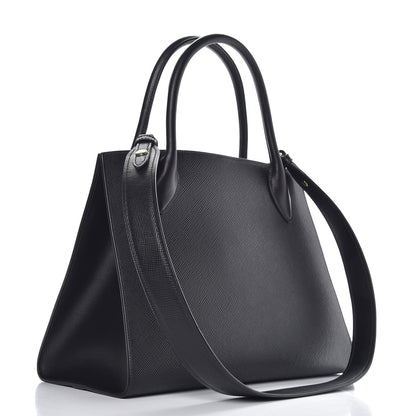 Prada Saffiano Cuir Calfskin Large Monochrome Top Handle Tote Black 3 of 9