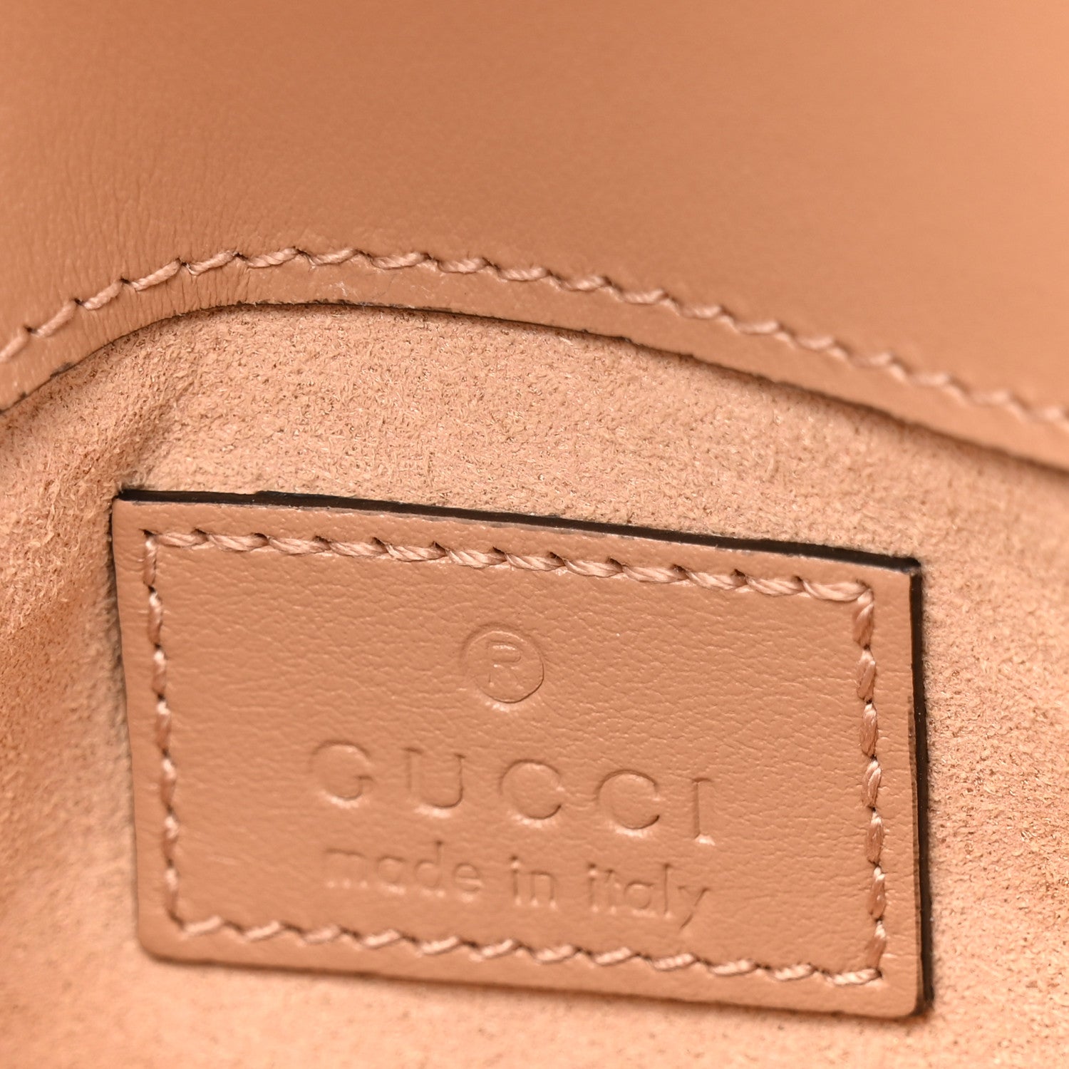 Gucci Calfskin Matelasse Monochrome Super Mini GG Marmont Shoulder Bag Camelia 6 of 10