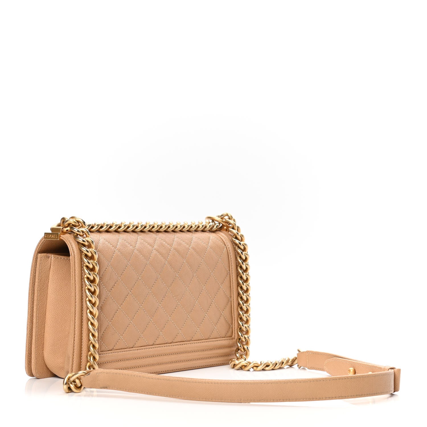 Chanel Caviar Quilted Medium Boy Flap Beige 2 of 4
