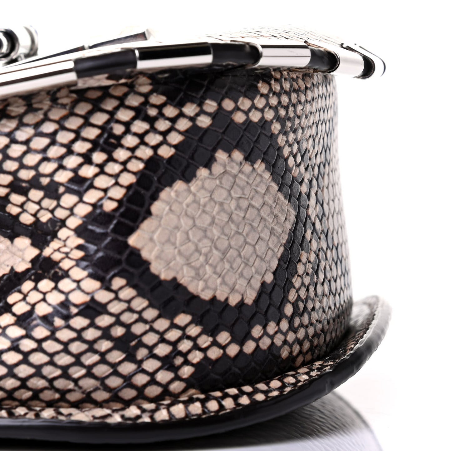 Calfskin Snake Embossed Mini Drew Bijou Shoulder Bag Eternal Grey