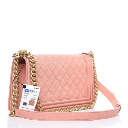 Chanel Caviar Quilted Medium Boy Flap Light Pink 3 of 9