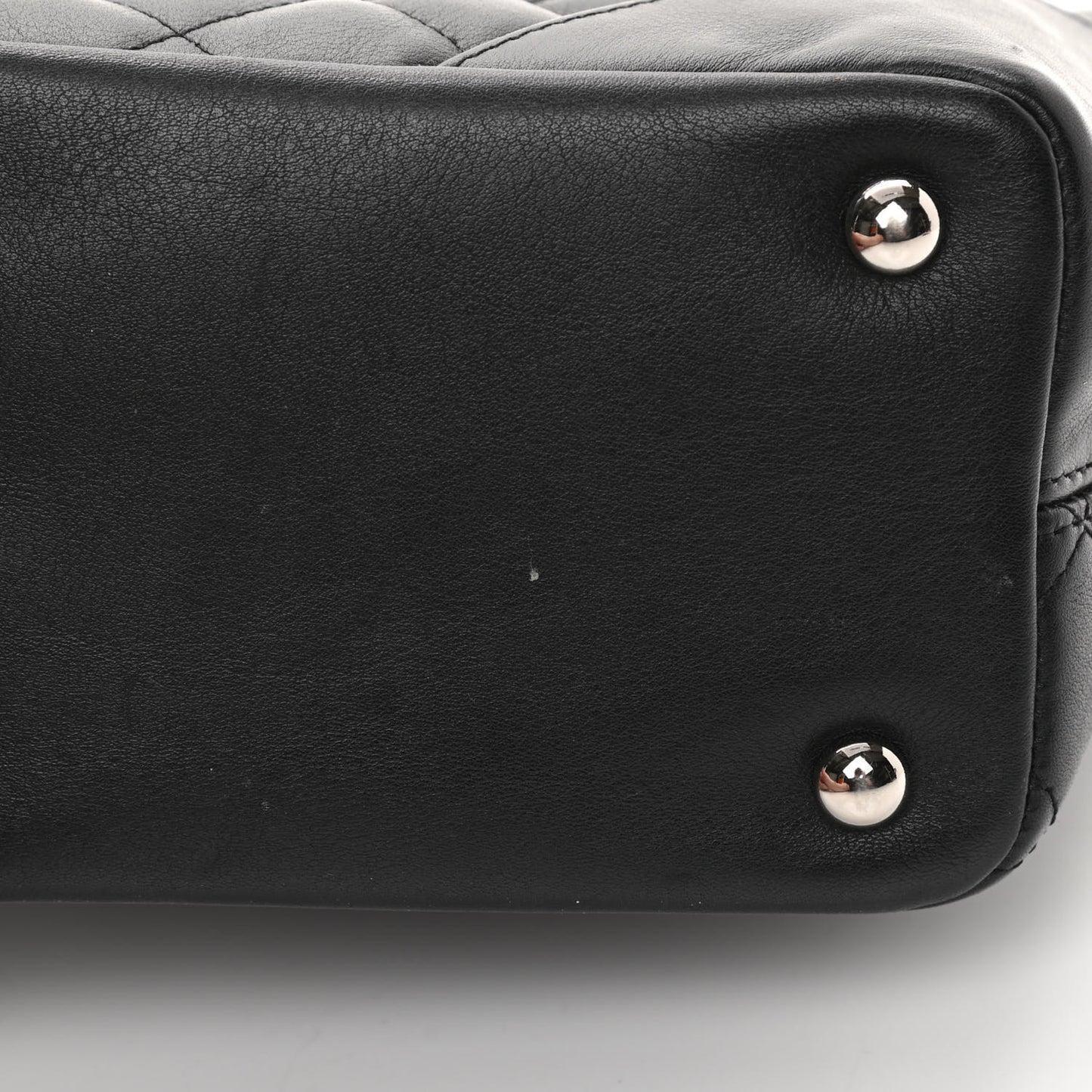 Calfskin Quilted Medium Cambon Tote Black White