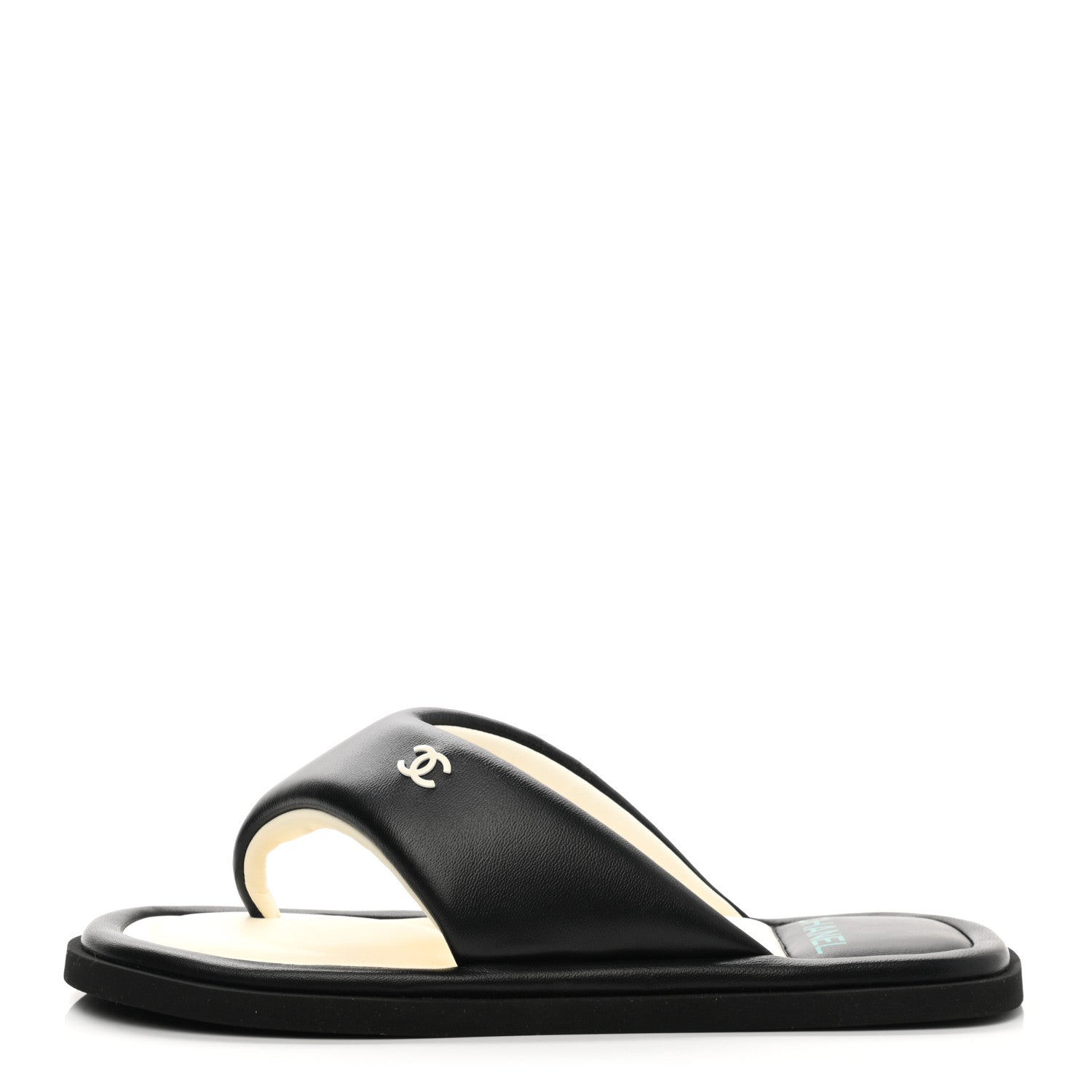 Chanel Lambskin Padded Pool Thong Sandals 40 Black 1 of 10