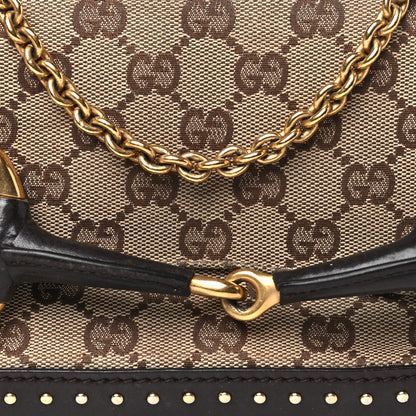 Gucci Monogram Studded Small Horsebit Clutch Dark Brown 7 of 12