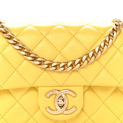 Chanel Lambskin Resin Quilted Mini Rectangular Pearl Samba Flap Yellow 8 of 12