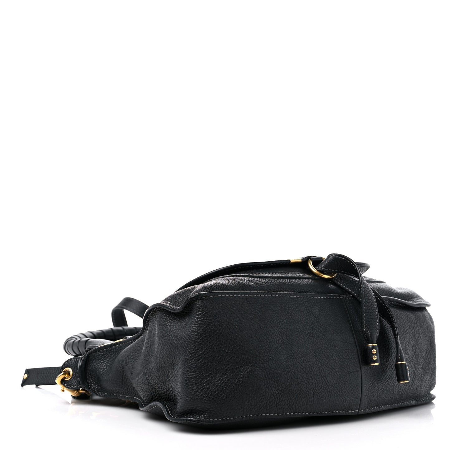 Calfskin Small Marcie Satchel Black