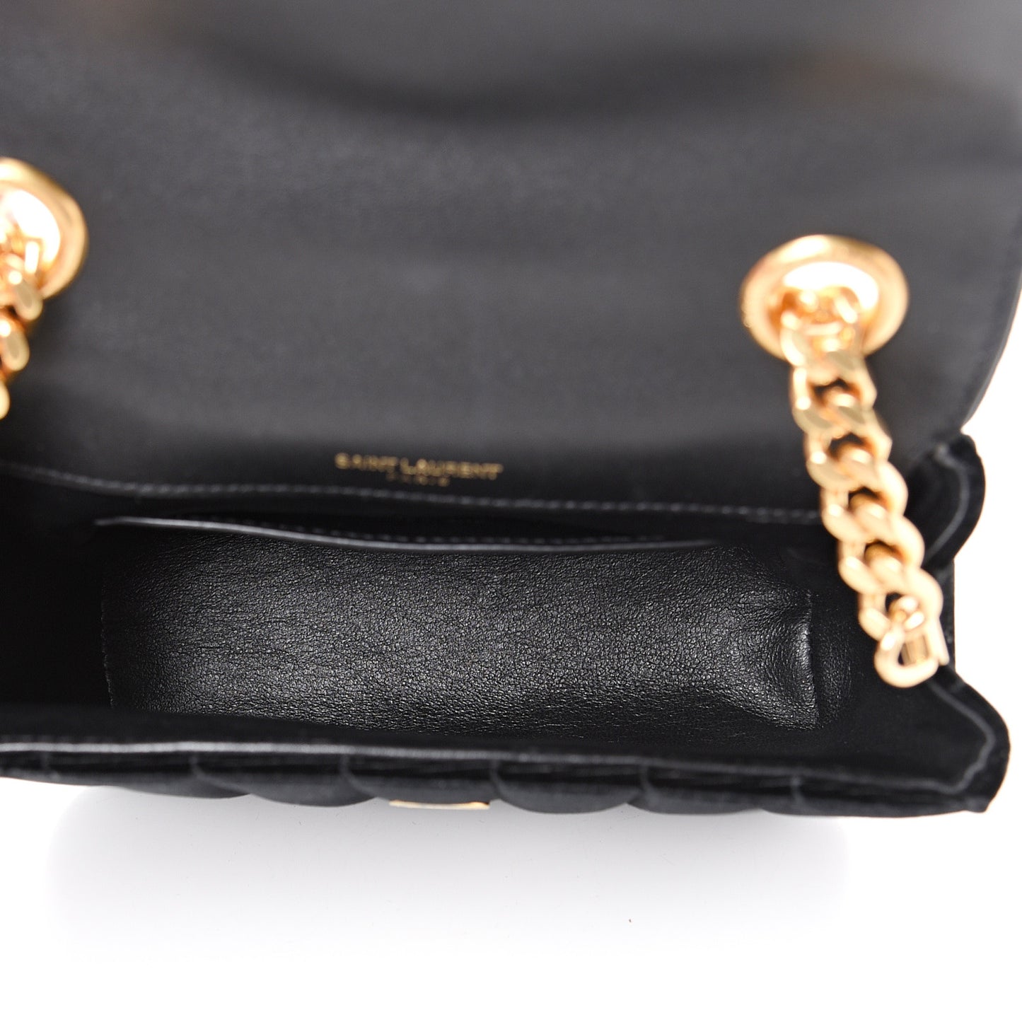 Velvet Matelasse Small Vicky Chain Bag Black