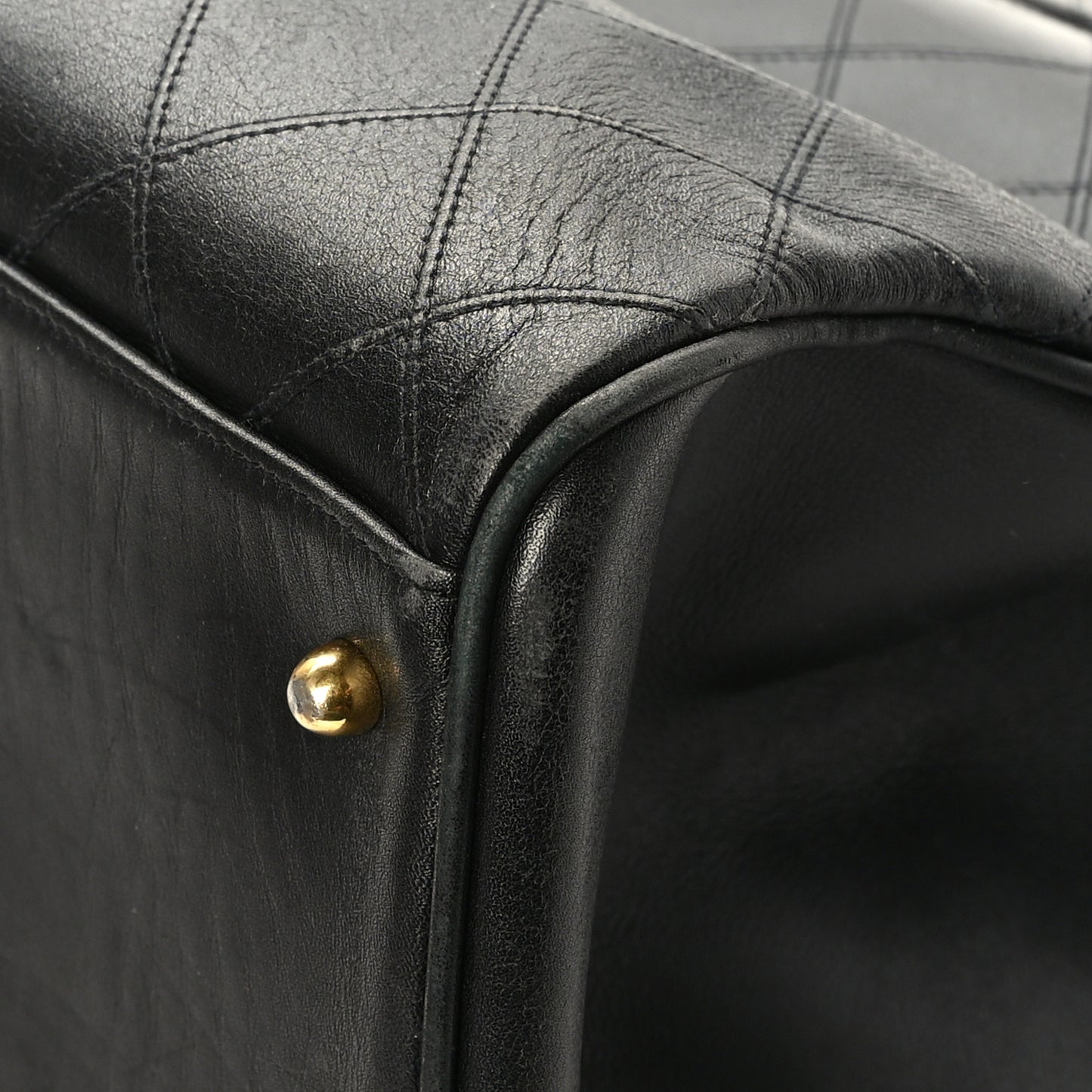 Calfskin Stitched XL Weekender Black