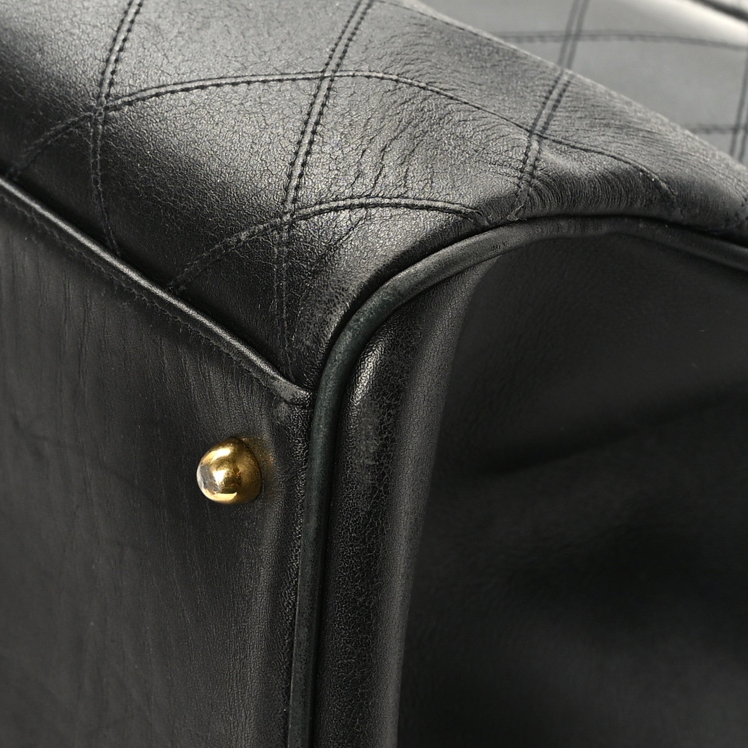 Chanel Calfskin Stitched XL Weekender Black 11 of 12