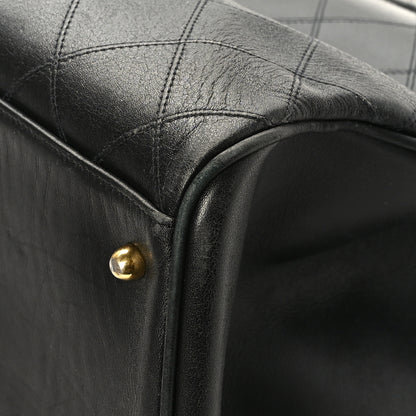 Chanel Calfskin Stitched XL Weekender Black 11 of 12