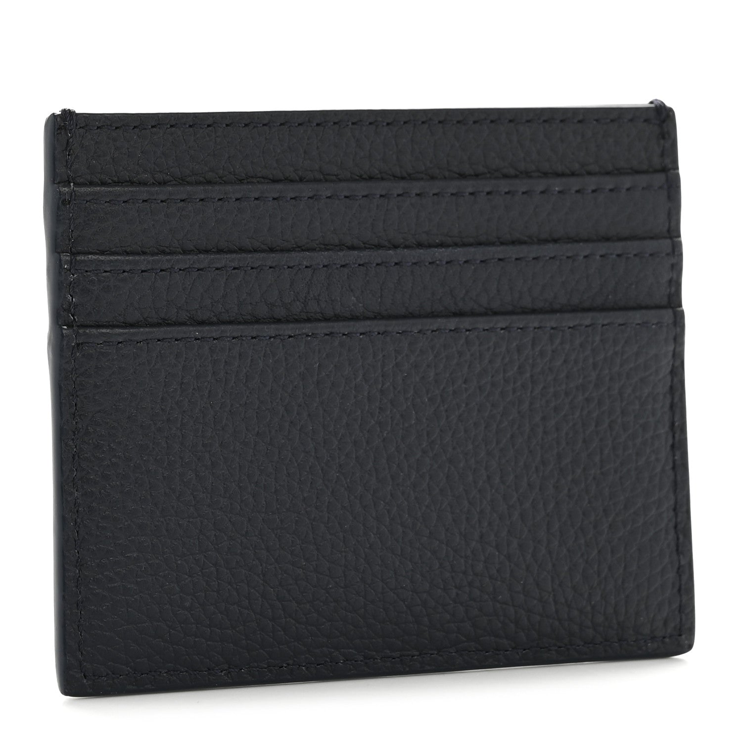Christian Dior X HYLTON NEL Grained Calfskin Logo Card Holder Navy