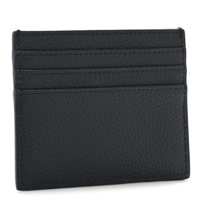 Christian Dior X HYLTON NEL Grained Calfskin Logo Card Holder Navy 3 of 10