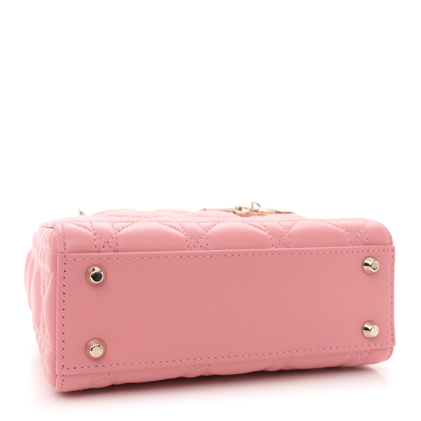 Lambskin Cannage Mini Lady Dior Peach Blossom