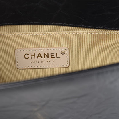 Chanel Calfskin Crystal Studded Chevron Small Boy Flap Black 6 of 12