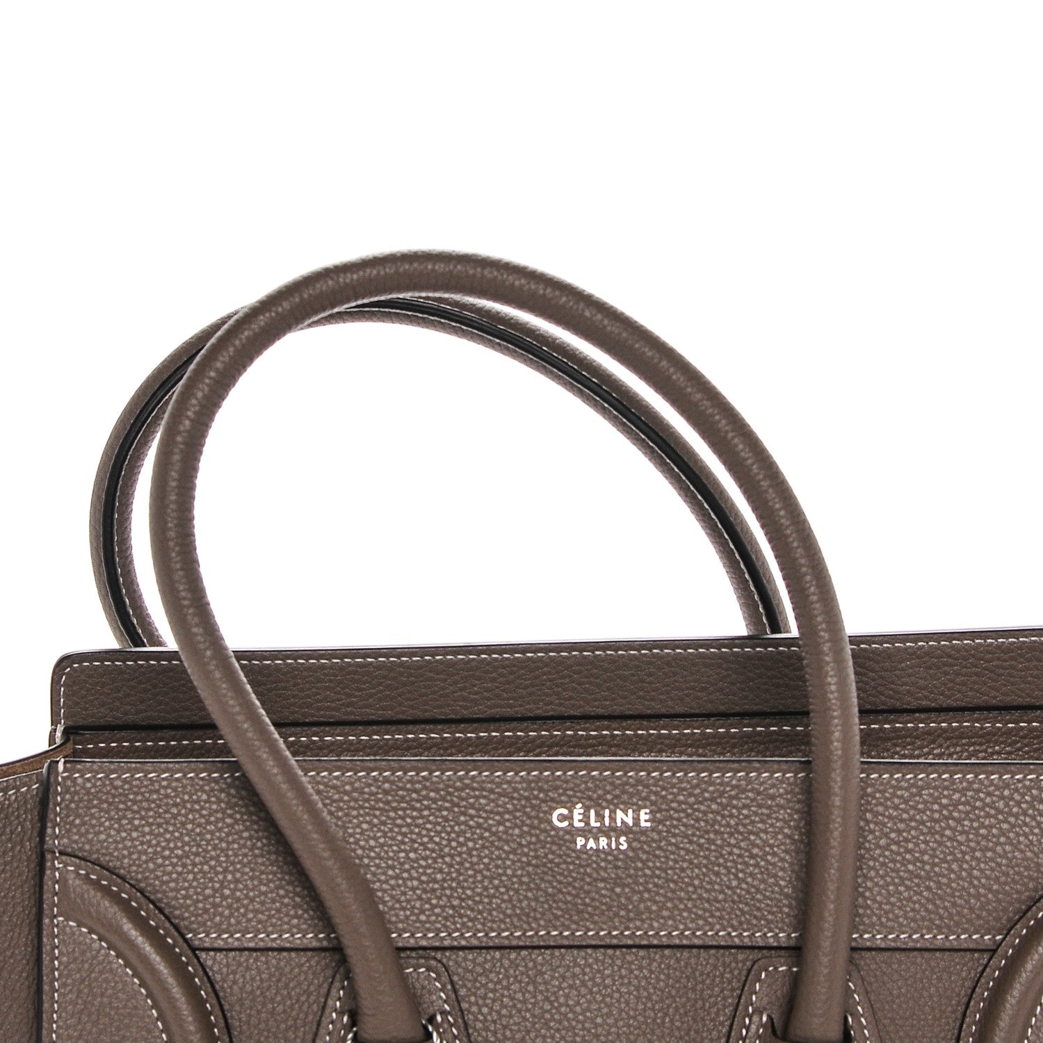 Celine Drummed Calfskin Micro Luggage Souris 8 of 8