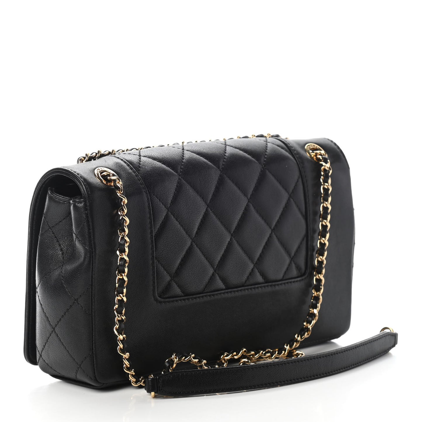 Sheepskin Quilted Medium Vintage Mademoiselle Flap Black